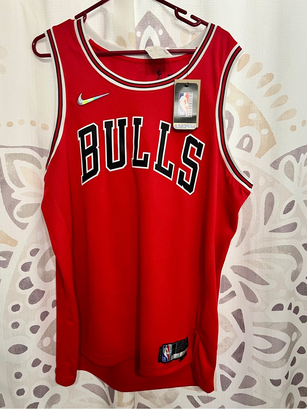 Icon Edition NBA Chicago Bulls Red Jersey with Black & White Trim